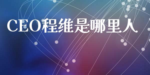 CEO程维是哪里人_https://m.fsyjjx.cn_期货保证金_第1张