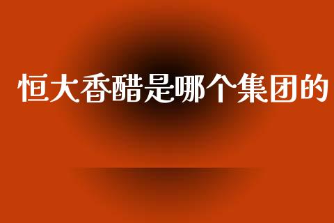 恒大香醋是哪个集团的_https://m.fsyjjx.cn_期货保证金计算_第1张