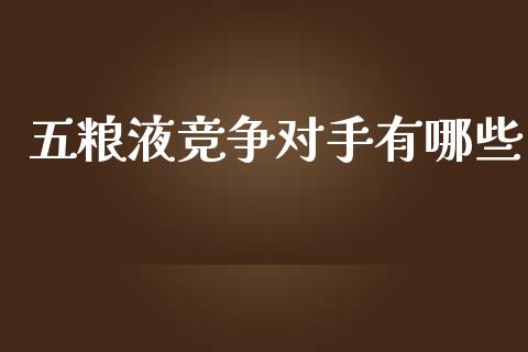 五粮液竞争对手有哪些_https://m.fsyjjx.cn_股指期货保证金_第1张