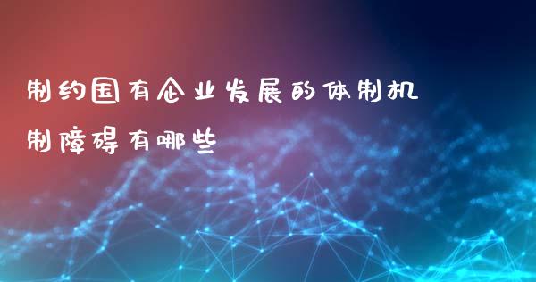 制约国有企业发展的体制机制障碍有哪些_https://m.fsyjjx.cn_期货保证金_第1张