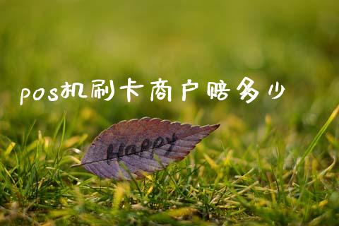 pos机刷卡商户赔多少_https://m.fsyjjx.cn_股指期货保证金_第1张