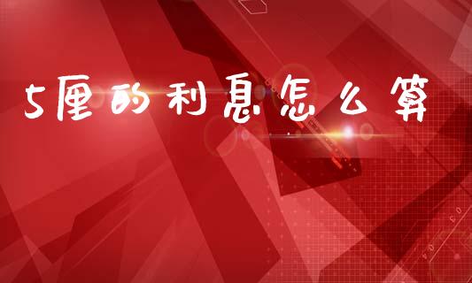 5厘的利息怎么算_https://m.fsyjjx.cn_期货保证金_第1张