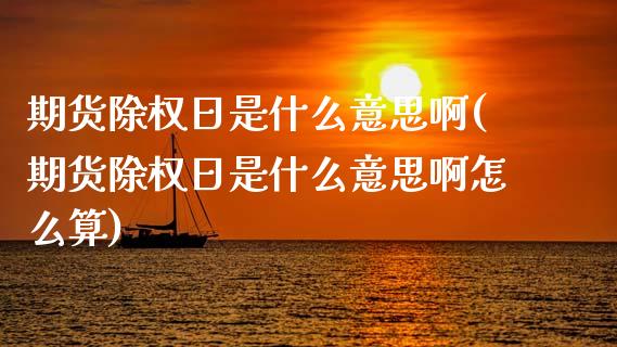 期货除权日是什么意思啊(期货除权日是什么意思啊怎么算)_https://m.fsyjjx.cn_期货保证金计算_第1张