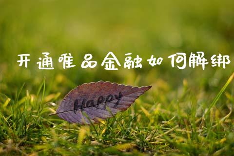 开通唯品金融如何解绑_https://m.fsyjjx.cn_期货如何开户_第1张