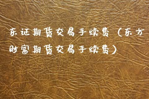东证期货交易手续费（东方财富期货交易手续费）_https://m.fsyjjx.cn_股指期货保证金_第1张