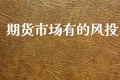 期货市场有的风投_https://m.fsyjjx.cn_股指期货保证金_第1张