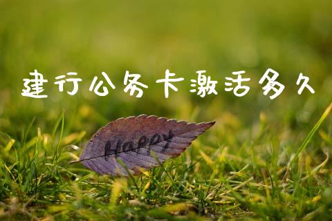 建行公务卡激活多久_https://m.fsyjjx.cn_期货保证金计算_第1张