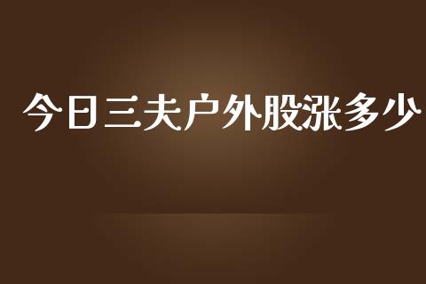 今日三夫户外股涨多少_https://m.fsyjjx.cn_股指期货保证金_第1张
