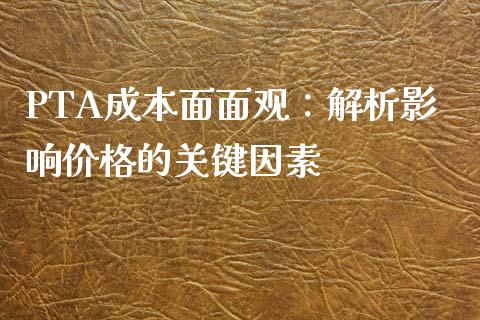 PTA成本面面观：解析影响价格的关键因素_https://m.fsyjjx.cn_期货保证金_第1张