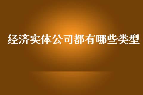 经济实体公司都有哪些类型_https://m.fsyjjx.cn_股指期货保证金_第1张