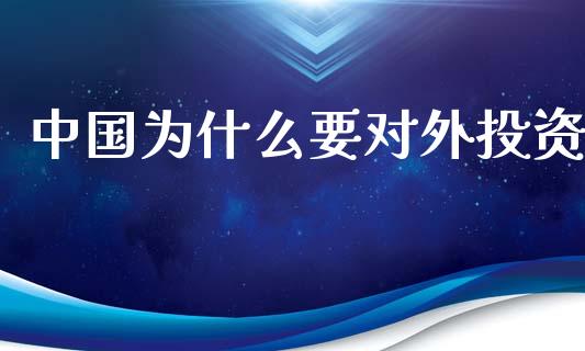 中国为什么要对外投资_https://m.fsyjjx.cn_期货保证金计算_第1张