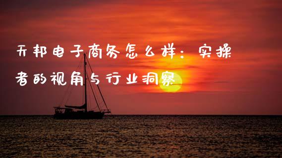 天邦电子商务怎么样：实操者的视角与行业洞察_https://m.fsyjjx.cn_期货保证金_第1张