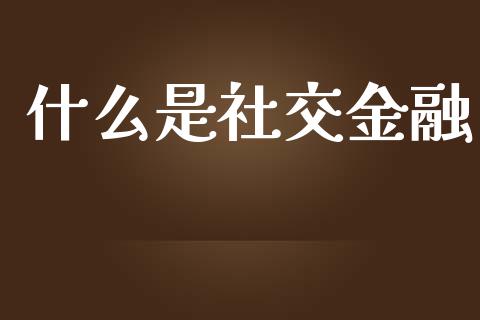 什么是社交金融_https://m.fsyjjx.cn_期货保证金_第1张