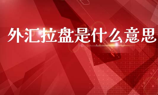 外汇拉盘是什么意思_https://m.fsyjjx.cn_股指期货保证金_第1张