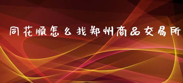 同花顺怎么找郑州商品交易所_https://m.fsyjjx.cn_期货如何开户_第1张