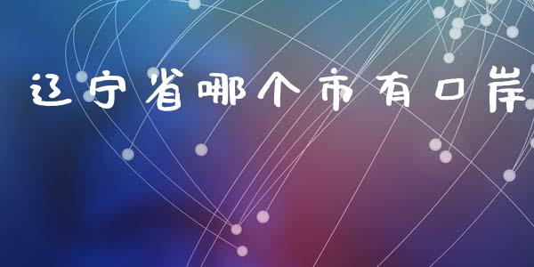 辽宁省哪个市有口岸_https://m.fsyjjx.cn_期货保证金计算_第1张