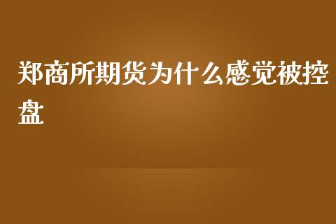 郑商所期货为什么感觉被控盘_https://m.fsyjjx.cn_期货保证金计算_第1张