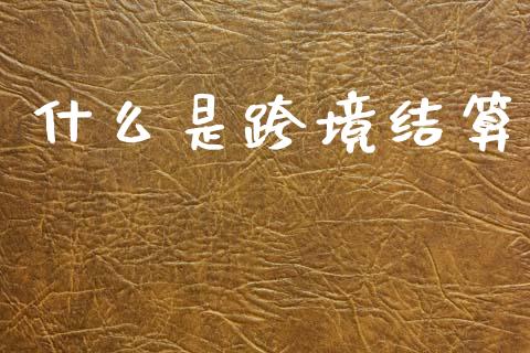 什么是跨境结算_https://m.fsyjjx.cn_期货保证金_第1张