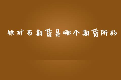 铁矿石期货是哪个期货所的_https://m.fsyjjx.cn_期货保证金_第1张