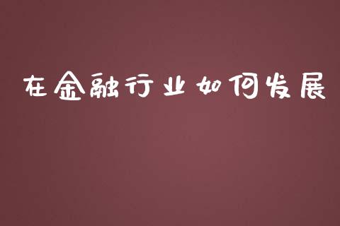在金融行业如何发展_https://m.fsyjjx.cn_股指期货保证金_第1张
