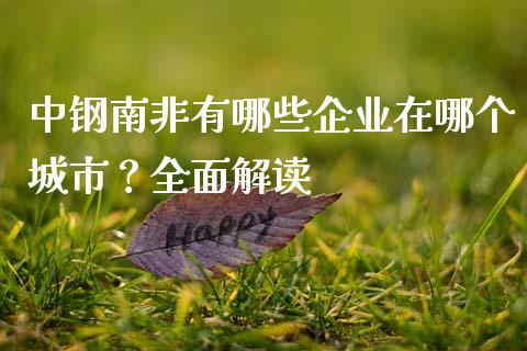 中钢南非有哪些企业在哪个城市？全面解读_https://m.fsyjjx.cn_期货如何开户_第1张
