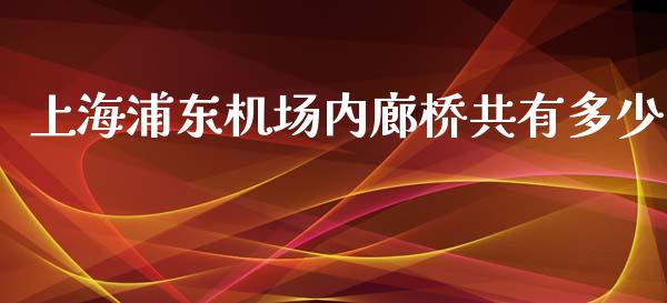 上海浦东机场内廊桥共有多少_https://m.fsyjjx.cn_期货如何开户_第1张