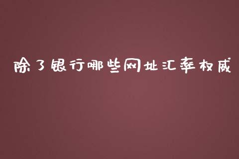 除了银行哪些网址汇率权威_https://m.fsyjjx.cn_期货保证金计算_第1张