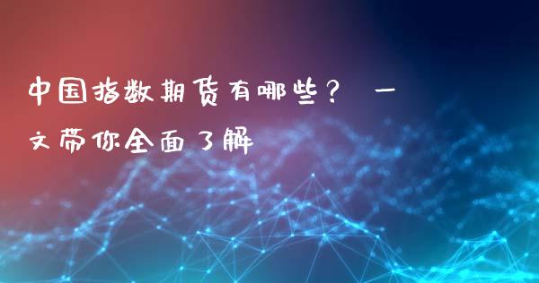 中国指数期货有哪些？ 一文带你全面了解_https://m.fsyjjx.cn_股指期货保证金_第1张