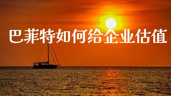巴菲特如何给企业估值_https://m.fsyjjx.cn_期货保证金计算_第1张