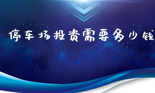 停车场投资需要多少钱_https://m.fsyjjx.cn_期货保证金计算_第1张