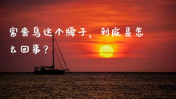 富贵鸟这个牌子，到底是怎么回事？_https://m.fsyjjx.cn_期货如何开户_第1张