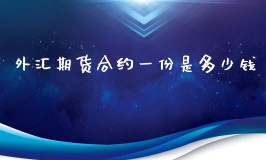 外汇期货合约一份是多少钱_https://m.fsyjjx.cn_期货保证金_第1张