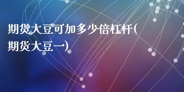 期货大豆可加多少倍杠杆(期货大豆一)_https://m.fsyjjx.cn_股指期货保证金_第1张