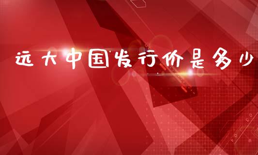 远大中国发行价是多少_https://m.fsyjjx.cn_股指期货保证金_第1张