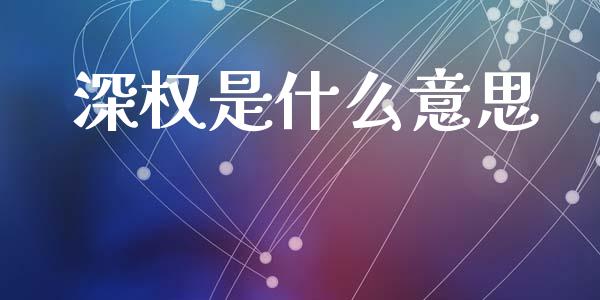 深权是什么意思_https://m.fsyjjx.cn_期货保证金_第1张