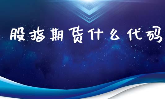 股指期货什么代码_https://m.fsyjjx.cn_期货保证金计算_第1张