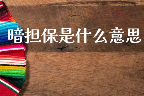 暗担保是什么意思_https://m.fsyjjx.cn_股指期货保证金_第1张