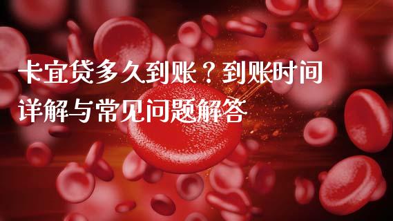 卡宜贷多久到账？到账时间详解与常见问题解答_https://m.fsyjjx.cn_期货保证金计算_第1张