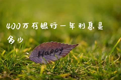 400万存银行一年利息是多少_https://m.fsyjjx.cn_期货保证金_第1张