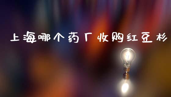 上海哪个药厂收购红豆杉_https://m.fsyjjx.cn_期货保证金_第1张