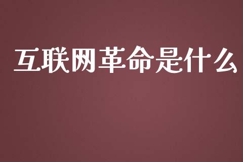 互联网革命是什么_https://m.fsyjjx.cn_期货如何开户_第1张