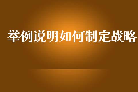 举例说明如何制定战略_https://m.fsyjjx.cn_期货保证金_第1张