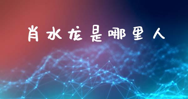 肖水龙是哪里人_https://m.fsyjjx.cn_期货保证金_第1张