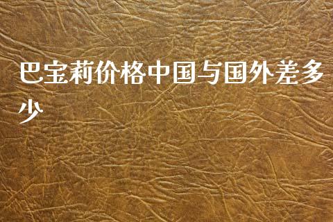 巴宝莉价格中国与国外差多少_https://m.fsyjjx.cn_期货保证金计算_第1张