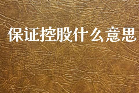 保证控股什么意思_https://m.fsyjjx.cn_期货保证金_第1张