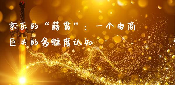 京东的“籍贯”：一个电商巨头的多维度认知_https://m.fsyjjx.cn_期货保证金_第1张
