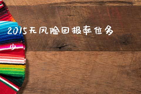 2015无风险回报率位多少_https://m.fsyjjx.cn_期货保证金_第1张