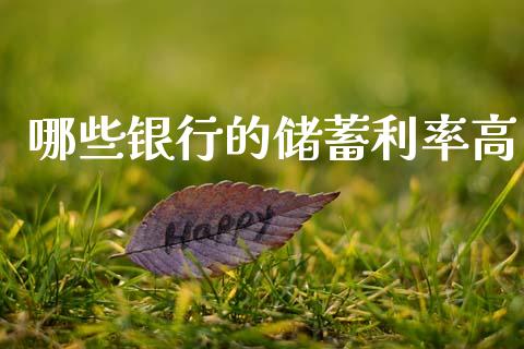 哪些银行的储蓄利率高_https://m.fsyjjx.cn_股指期货保证金_第1张