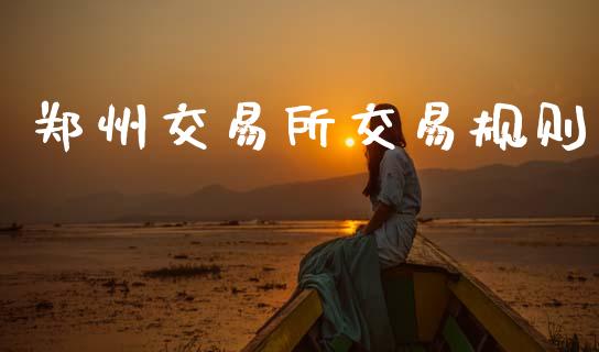 郑州交易所交易规则_https://m.fsyjjx.cn_股指期货保证金_第1张