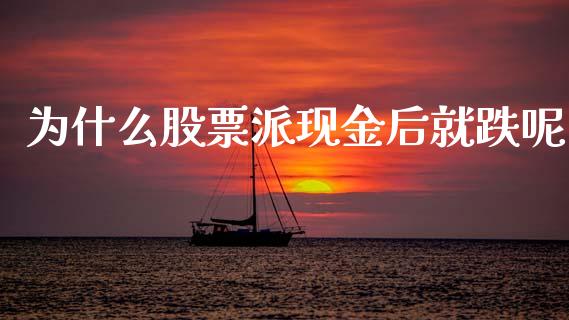 为什么股票派现金后就跌呢_https://m.fsyjjx.cn_期货保证金_第1张